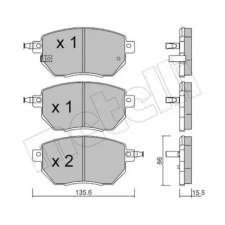 METELLI fékbetétkészlet, tárcsafék 22-0741-0 autóalkatrész