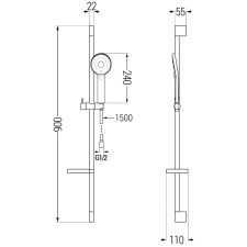Mexen Alexa DS40 kád készlet, Króm - 71203DS40-00 fürdőkellék