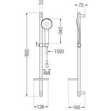 Mexen Alfa DQ40 kád készlet, Fekete - 745713DQ40-70 fürdőkellék