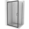 Mexen Apia tolóajtós zuhanykabin 110 x 100 cm, Átlátszó, Fekete - 840-110-100-70-00