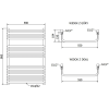 Mexen Apollo fürdőszobai radiátor 860 x 550 mm, 481 W, fekete - W117-0860-550-00-70