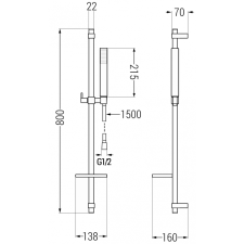 Mexen Aries DQ62 kád készlet, Króm - 744813DQ62-00 fürdőkellék