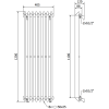 Mexen Atlanta dísz radiátor 1200 x 405 mm, 646 W, Fehér - W211-1200-405-00-20