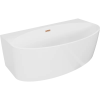 Mexen Bruna szabadon álló fal melletti kád 150 x 82 cm, fényes fehér, matt réz túlfolyó - 52731508200-65