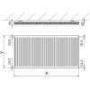 Mexen C11 lapradiátor 600 x 1600 mm, oldalsó csatlakozás, 1493 W, Fehér - W411-060-160-00