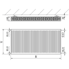 Mexen C22 lapradiátor 600 x 1000 mm, oldalsó csatlakozás, 1653 W, Fehér - W422-060-100-00
