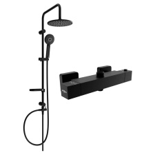 Mexen Carl Cube Zuhanygarnitúra - Fekete - Termosztátos fürdőkellék