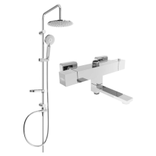 Mexen Carl Cube Zuhanyrendszer - Termosztátos, Króm fürdőkellék
