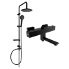 Mexen Carl kád-zuhany készlet fejzuhannyal és termosztatikus kád-zuhany csapteleppel Cube, Fekete - 77910240-70