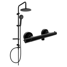 Mexen Carl Zuhanygarnitúra - Termosztatikus - Fekete fürdőkellék