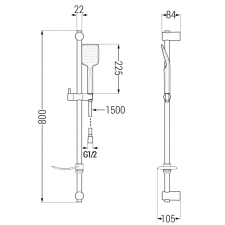 Mexen Caro DF62 kád készlet, Fekete - 746603DF62-70 fürdőkellék