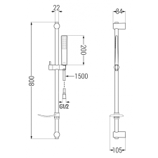 Mexen Caro DF72 kád készlet, Króm - 746603DF72-00 fürdőkellék