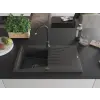Mexen Cesar  konyhai mosogató gránit 1 medence+csepegtetö+ pop up szifon  775 x 470 mm, fekete köhatasu, szifon  fekete  - 6514771010-76-B 1 medencés