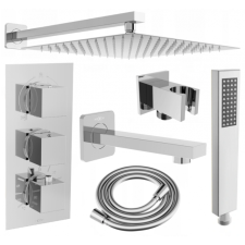 Mexen Cube DR02 beépíthetó kád-zuhany készlet fejzuhannyal 30 cm, Króm - 77503DR0230-00 csaptelep