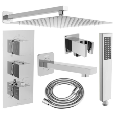 Mexen Cube DR02 Zuhany Szett - 25 cm, Króm fürdőkellék