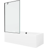 Mexen Cube téglalap alakú kád 170 x 80 cm burkolattal és 1 szárnyú paravánnal 100 cm, fekete minta - 550517080X9510007070