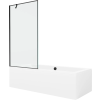 Mexen Cube téglalap alakú kád 170 x 80 cm burkolattal és egyszárnyú paravánnal 90 cm, fekete minta - 550517080X9509007070