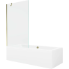 Mexen Cube téglalap alakú kád 180 x 80 cm burkolattal és 1-szárnyas zuhanyfallal 100 cm, átlátszó, arany