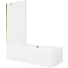 Mexen Cube téglalap alakú kád 180 x 80 cm burkolattal és 1 szárnyú 90 cm-es paravánnal, átlátszó, arany
