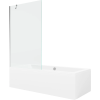 Mexen Cube téglalap alakú kád 180 x 80 cm burkolattal és 1-szárnyú paravánnal 100 cm, átlátszó, króm