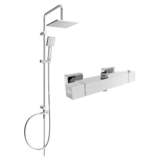 Mexen Cube Zuhanygarnitúra - Termosztátos - Króm fürdőkellék