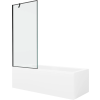 Mexen Cubik rektanguláris kád 150 x 70 cm burkolattal és 1 szárnyú 80 cm-es zuhanyfallal, fekete minta