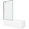 Mexen Cubik szögletes kád 150 x 70 cm burkolattal és 1-szárnyú paravánnal 100 cm, fekete mintázat - 550315070X9510007070