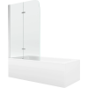 Mexen Cubik téglalap alakú fürdőkád 160 x 70 cm burkolattal és 2-szárnyú paravánnal 100 cm, átlátszó, króm