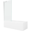 Mexen Cubik téglalap alakú kád 150 x 70 cm burkolattal és 1-részes paravánnal 80 cm, átlátszó, króm