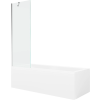 Mexen Cubik téglalap alakú kád 170 x 70 cm burkolattal és 1-szárnyú zuhanyfallal 60 cm, átlátszó, króm