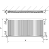 Mexen CV11 lapradiátor 600 x 2000 mm, alsó csatlakozás, 1867 W, Fehér - W611-060-200-00