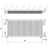 Mexen CV22 lapradiátor 500 x 800 mm, alsó csatlakozás, 1140 W, Fehér - W622-050-080-00