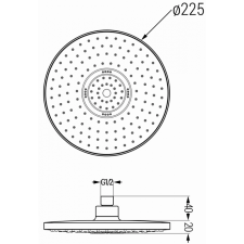 Mexen D-05 fejzuhany 22 cm, Fekete - 79705-70 csaptelep