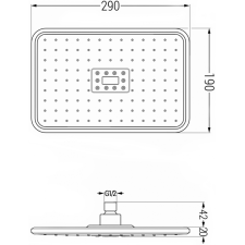 Mexen D-54 fejzuhany 29x19 cm, Fekete/Króm - 79754-71 csaptelep