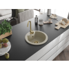Mexen Diego  konyhai mosogató gránit 1 körmedence+ pop up szifon 488 x 480 mm, beige, szifon  arany  - 6512481000-69-G Kör medencés