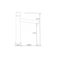 Mexen Elba One magas mosdó csaptelep, Fehér/Arany - 74111-25 csaptelep