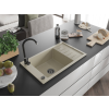 Mexen Elias  konyhai mosogató gránit 1 medence+csepegtetö+ pop up szifon  795 x 480 mm, beige, szifon  fekete  - 6511791005-69-B 1 medencés