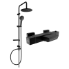 Mexen Erik kád-zuhany készlet fejzuhannyal és termosztatikus kád csapteleppel Cube, Fekete - 77360205-70