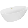 Mexen Eris szabadon álló kád 180 x 95 cm, fehér, arany kefélt túlfolyóval - 53441809500-55