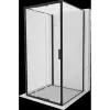Mexen Exo-3S 3-falú tolóajtós zuhanykabin 90 x 90 cm, átlátszó, fekete - 8153-090-090-70-00-3S