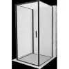 Mexen Exo-3S 3-falú zuhanykabin 75 x 75 cm, átlátszó, fekete - 817-075-075-70-00-3S