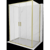 Mexen Exo-3S 3-falú zuhanykabin tolóajtóval 150 x 100 cm, átlátszó, arany - 8152-150-100-50-00-3S