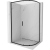 Mexen Exo aszimmetrikus, félköríves, tolóajtós zuhanykabin 120 x 80 cm, átlátszó, fekete - 8131-120-080-70-00