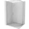 Mexen Exo félig kör alakú aszimmetrikus tolóajtós zuhanykabin 120 x 90 cm, átlátszó, króm - 8131-120-090-01-00