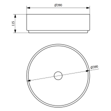 Mexen Felicia munkalapi mosdó 34 x 34 cm, Szürke kő - 21363962 szaniter