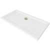 Mexen Flat 120 x 70 cm-es téglalap alakú slim zuhanytálca, fehér, arany szifon - 40107012G