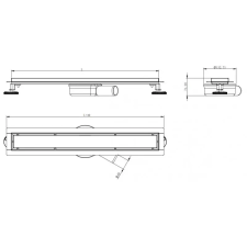 Mexen Flat 360° M33 forgó zuhanyfolyóka 100 cm, Króm - 1033100-40 fürdőkellék