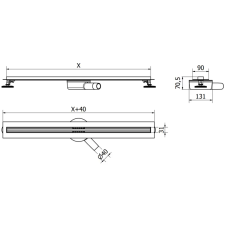 Mexen Flat 360° Slim forgó zuhanyfolyóka 120 cm, Króm - 1041120 fürdőkellék