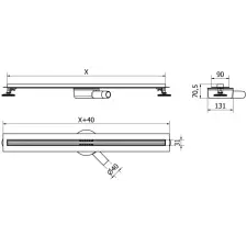 Mexen Flat 360° Slim forgó zuhanyfolyóka 80 cm, Fekete - 1741080 fürdőkellék