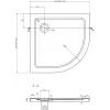 Mexen Flat félkör alakú slim zuhanytálca 80 x 80 cm, Fehér, szifon Arany - 41108080G